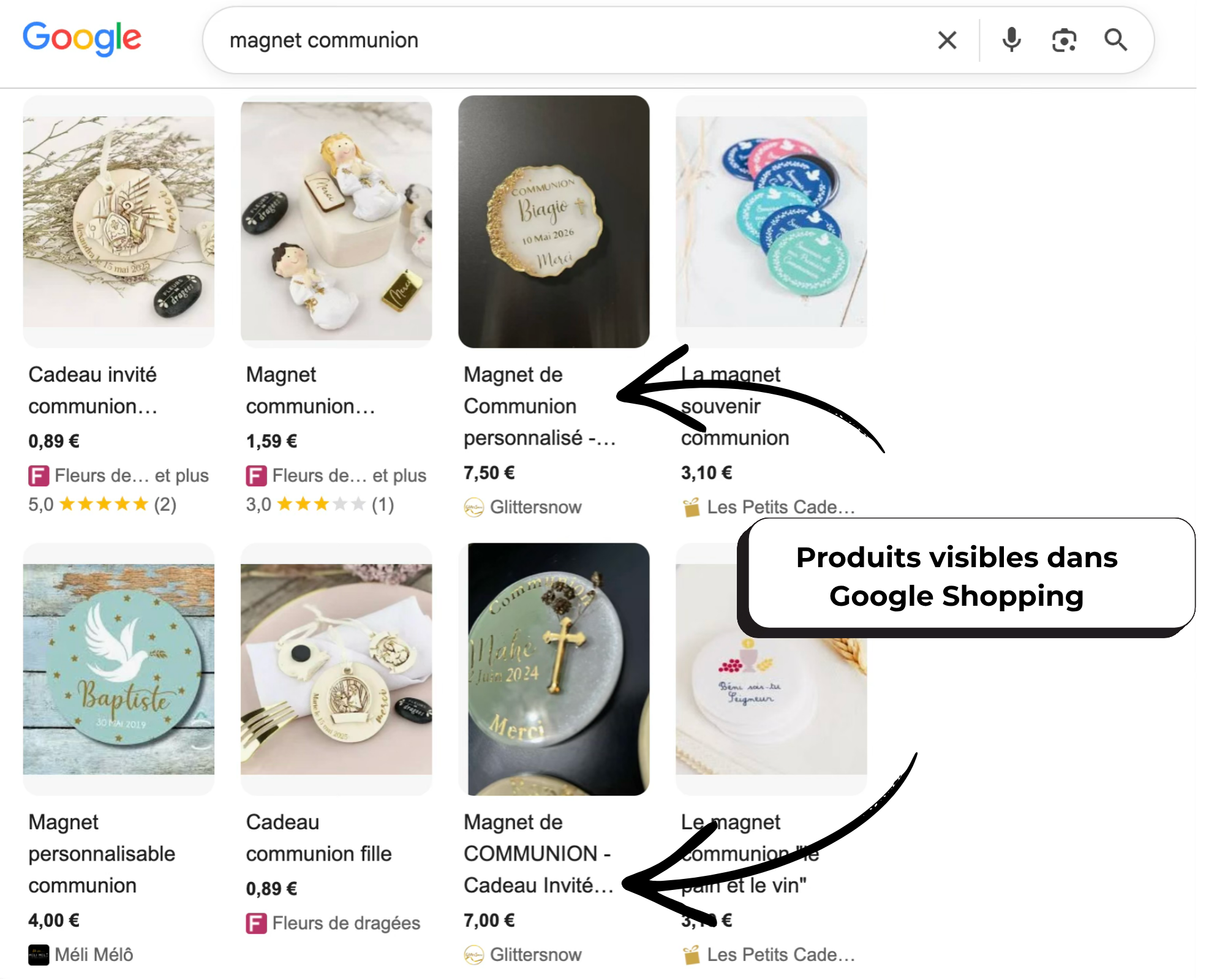 Des créations faites main sur Google Shopping avec le kit fiche produit pour artisane